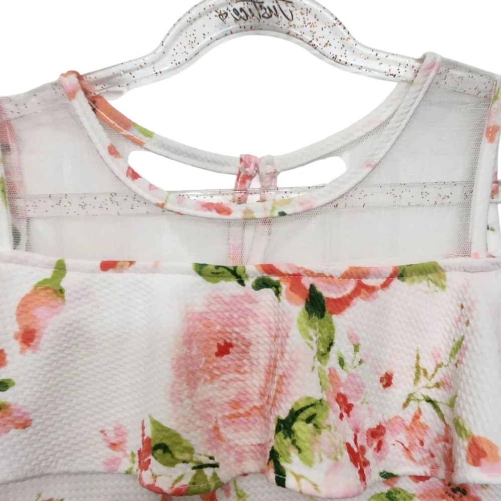 The Children's Place Girls Short Sleeve‎ Floral Cold Shoulder Kids Summer Dress